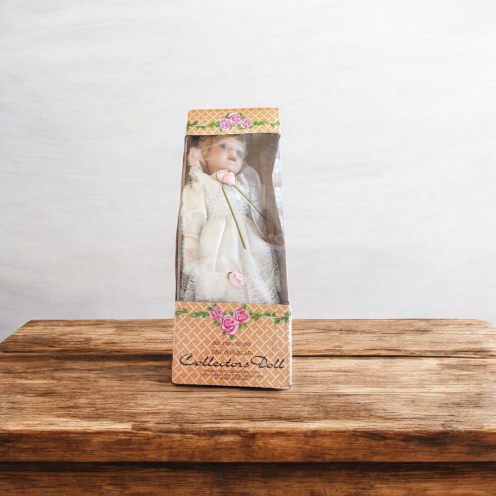 Vintage Doll Collectible Fine Porcelain Doll by Crowne 1999 Collector Doll 15"